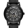 Armani Black Leather Automatic Watch