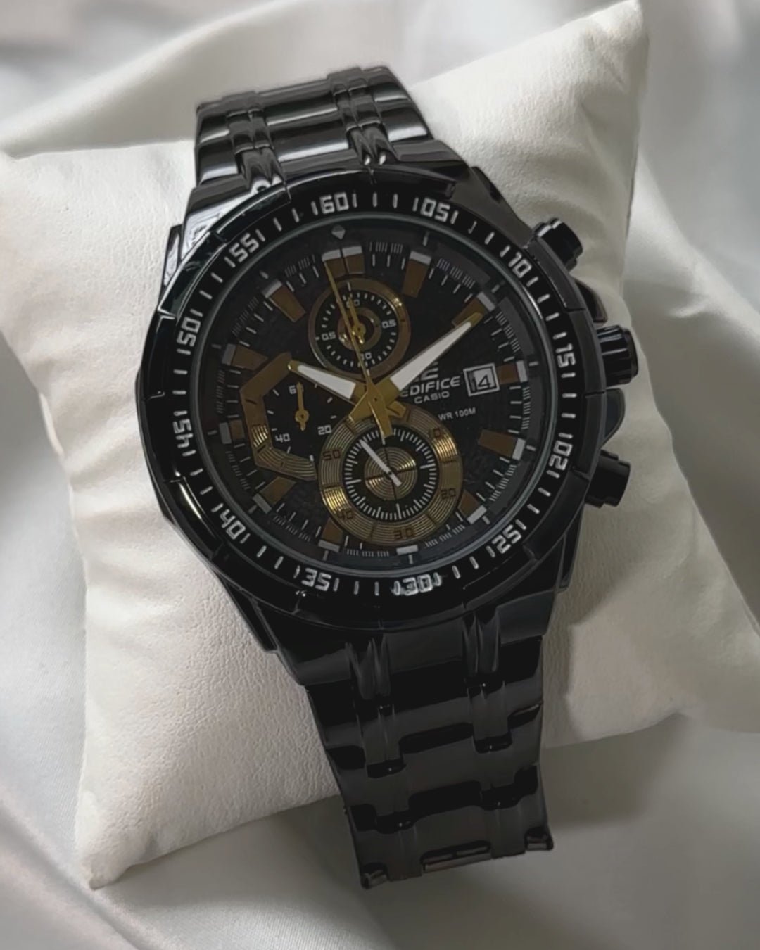 Edifice Full Black Metal Watch - Image 3