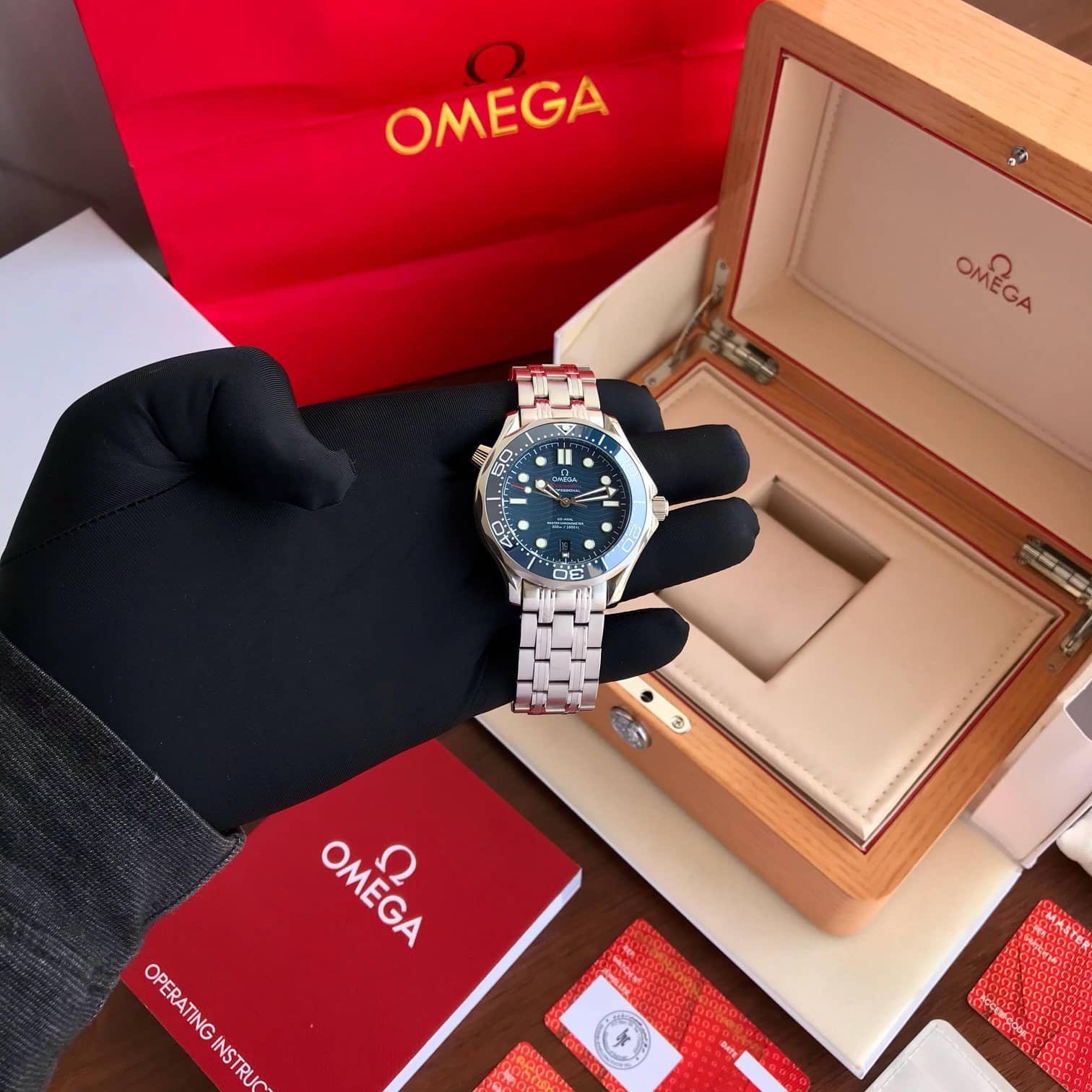 Omega Seamaster Co-Axial Master Chronometer Stainless Steel Blue Dial Automatic Mens Watch - Image 5