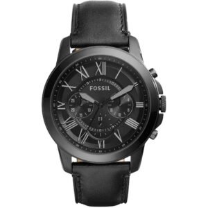 Fossil Grant Leather Belt Full Black Watch