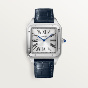 CARTIER SANTOS DUMONT SILVER BLUE ROMAN DIAL