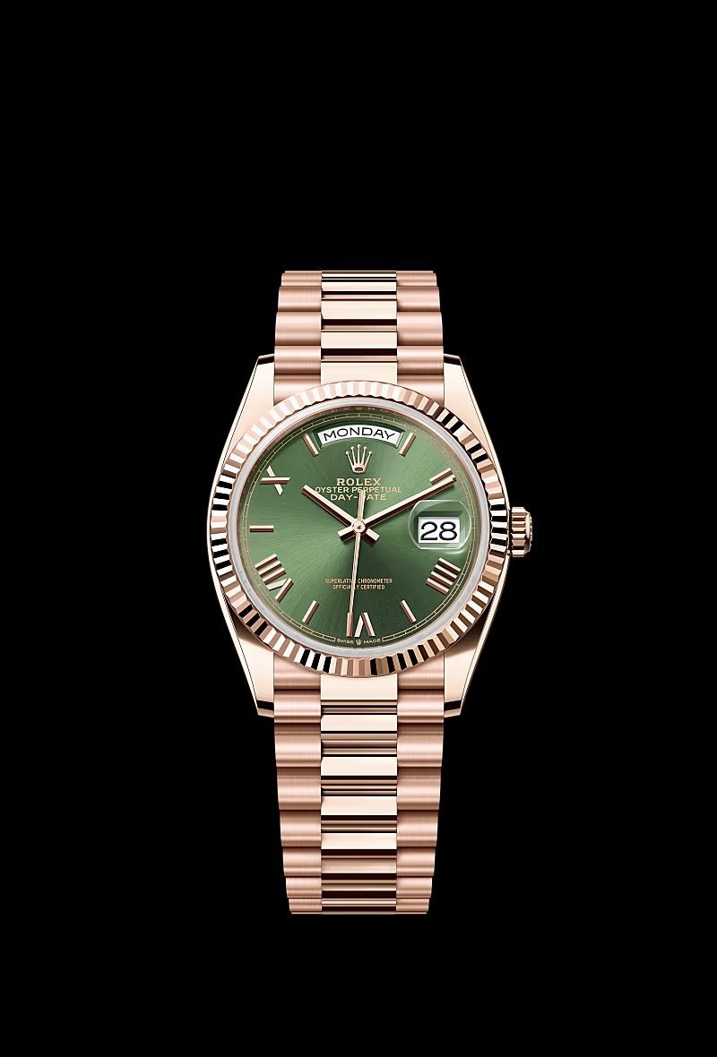 Rolex Day-Date Rose Gold Olive Green Dial (Virat Kohli) - Image 2