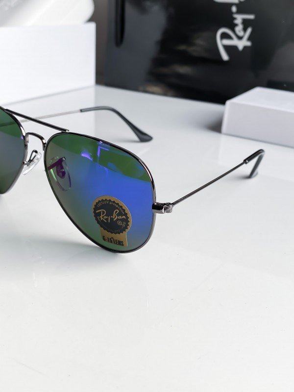 RAYBAN BLACK BLUE MERCURY 3025 SUNGLASSES - Image 2
