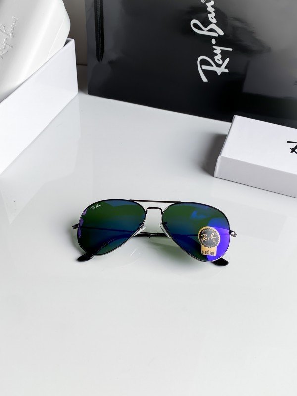 RAYBAN BLACK BLUE MERCURY 3025 SUNGLASSES - Image 4