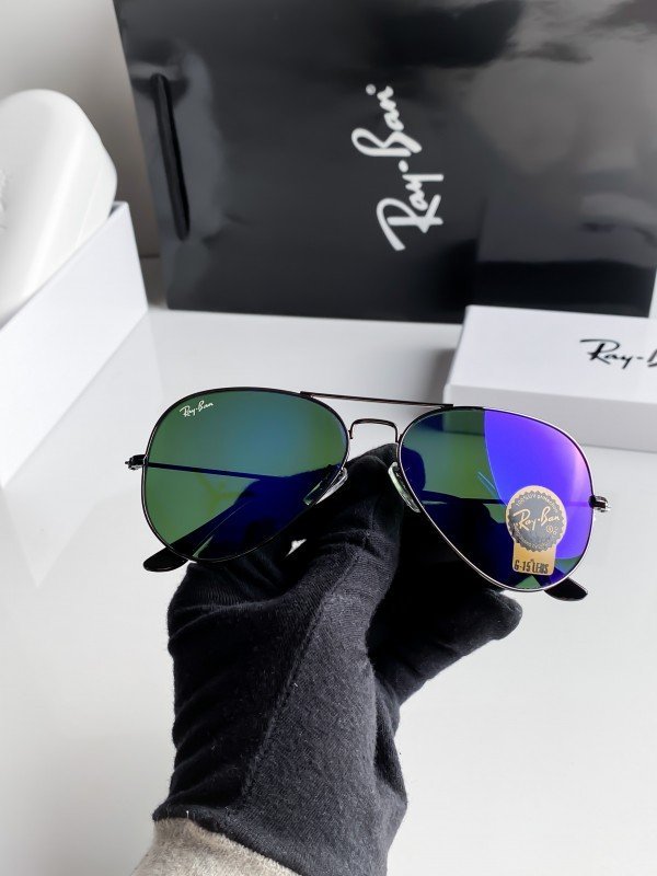 RAYBAN BLACK BLUE MERCURY 3025 SUNGLASSES - Image 7