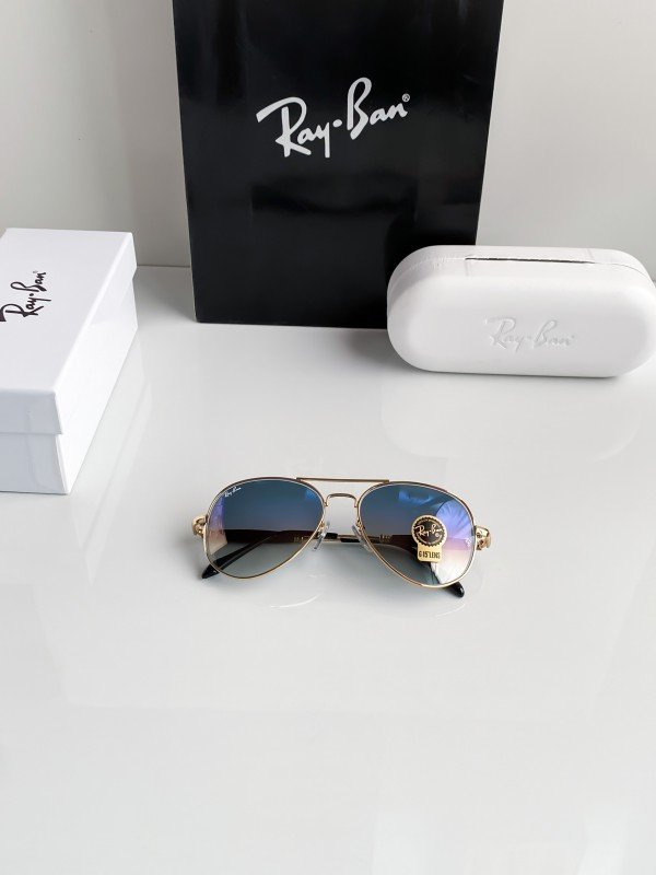 Rayban gold blue shade 3517 - Image 4