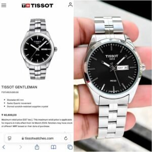 TISSOT GENTELMAN PR100 SILVER BLACK QUARTZ