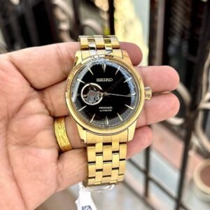SEIKO PRESAGE AUTOMATIC GOLD CHAIN BLACK DIAL