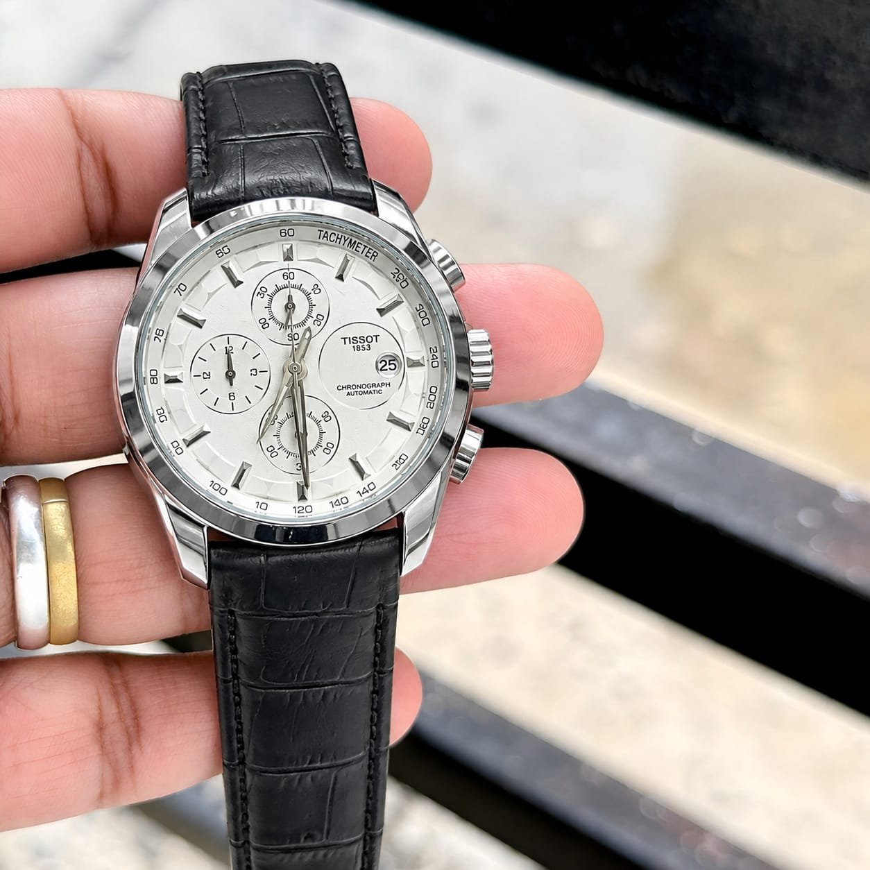 TISSOT BLACK LEATHER BELT - Image 3