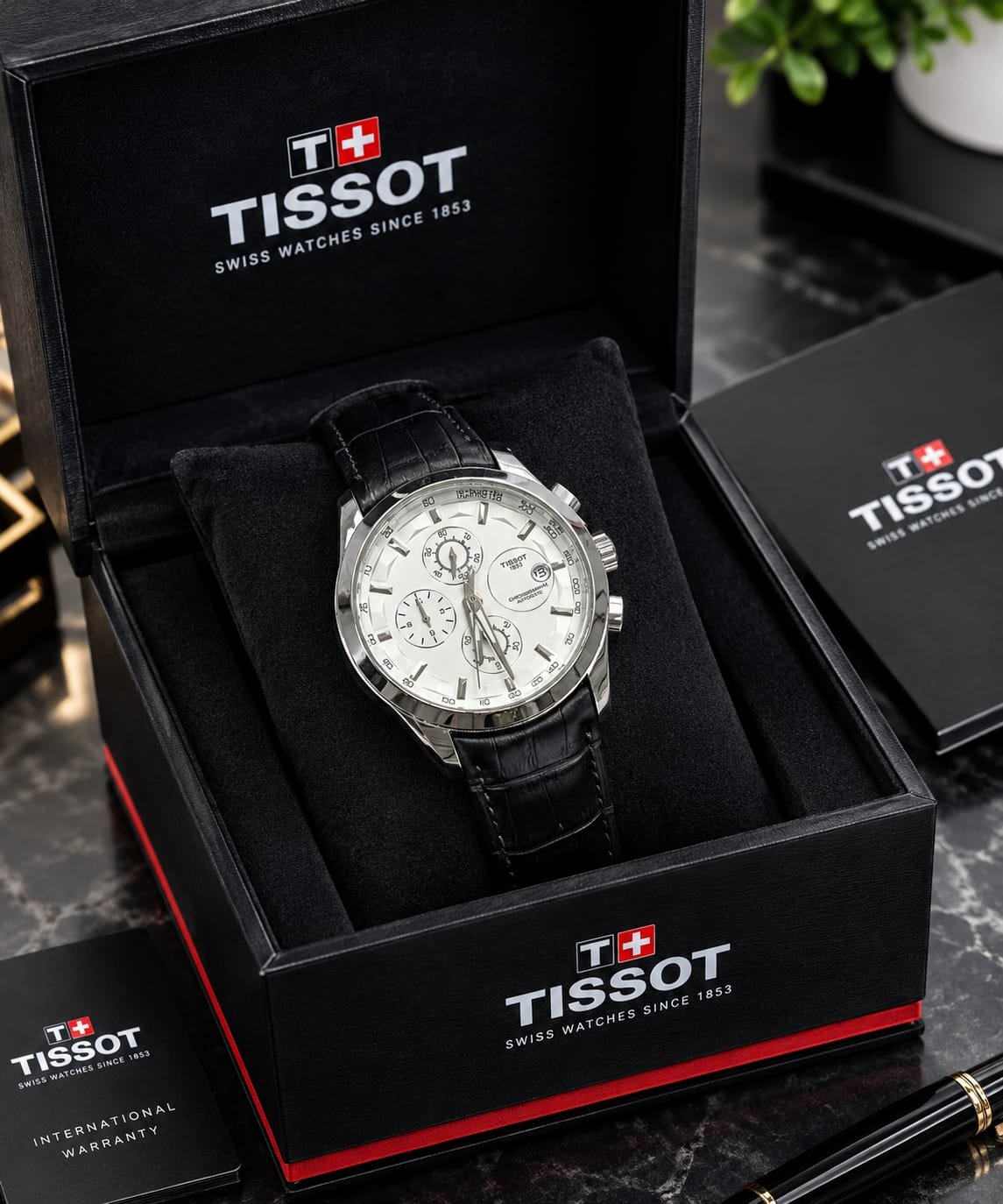 TISSOT BLACK LEATHER BELT - Image 2