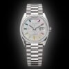 ROLEX DAY DATE SILVER PAVE DIAL DIAMOND BEZEL AUTOMATIC MASTER QUALITY